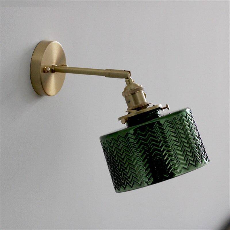 Lámpara de pared design con LED dorado y pantalla de cristal retro