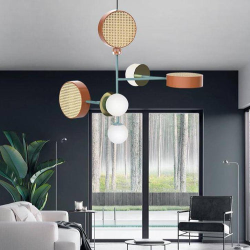 Suspension design à LED avec abat-jour disque en métal coloré - vue 6 sur 15