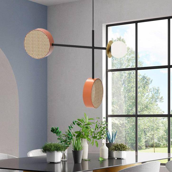 Suspension design à LED avec abat-jour disque en métal coloré