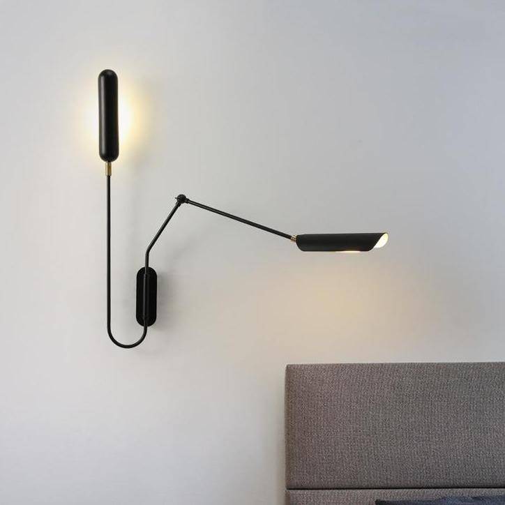 Lámpara de pared design con doble pantalla de metal Luz
