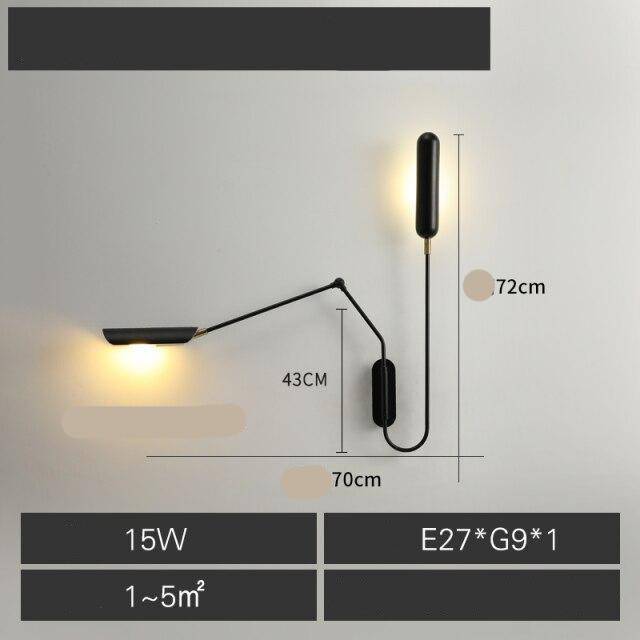 Applique murale design à LED avec doubles abat-jours en métal Light