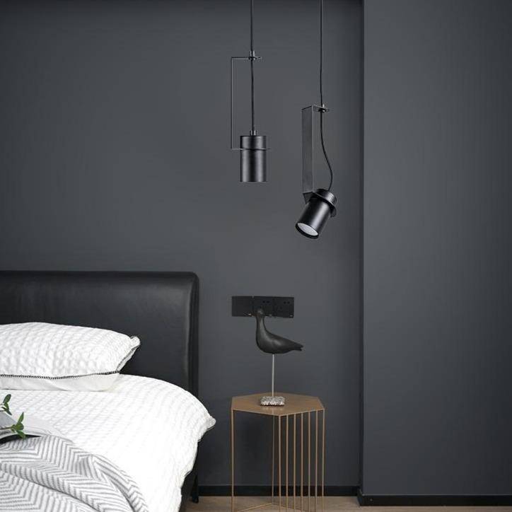pendant light LED design with metal cylinder in industrial style