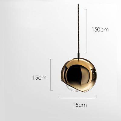 Suspension design à LED boule en métal Lasha - vue 8 sur 9