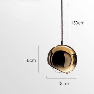 Suspension design à LED boule en métal Lasha