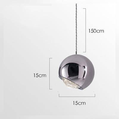 Suspension design à LED boule en métal Lasha - vue 8 sur 9