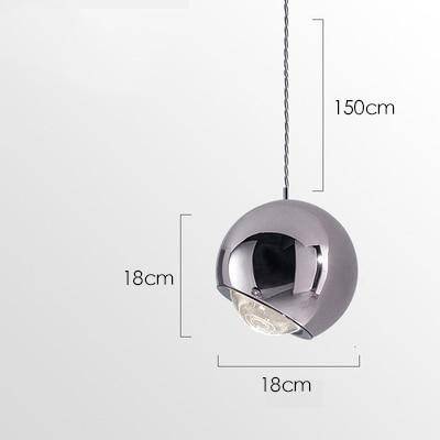 Suspension design à LED boule en métal Lasha - vue 5 sur 9