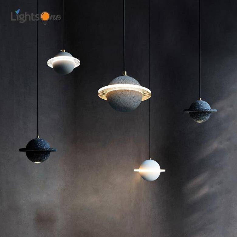 pendant light LED design in colored cement Creative style