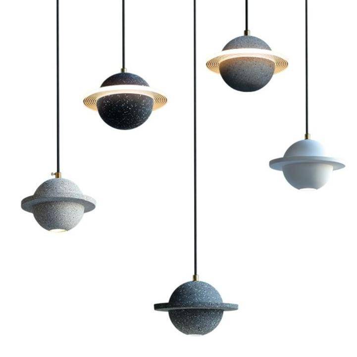 pendant light LED design in colored cement Creative style