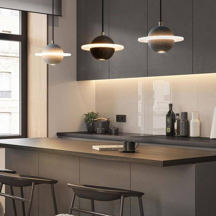 pendant light LED design in colored cement Creative style