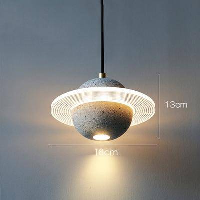 Suspension design à LED en ciment coloré style Creative