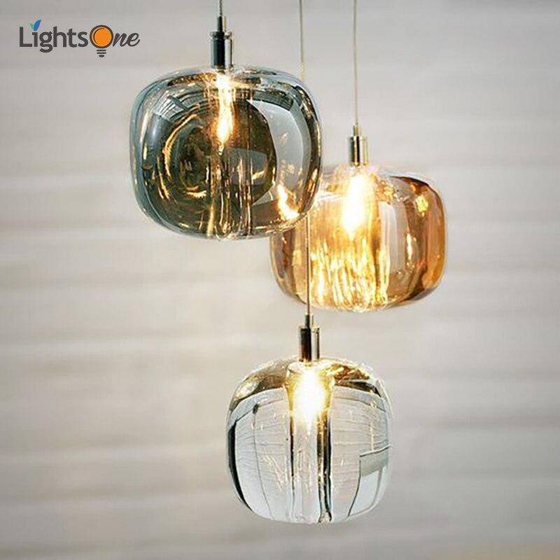 pendant light LED design with lampshade creative glass
