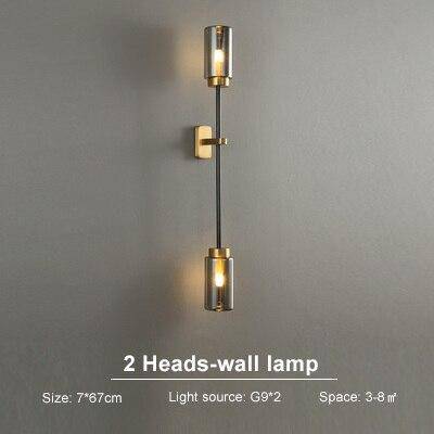 Applique murale design à LED avec abat-jour cylindre en verre Loft - vue 5 sur 6