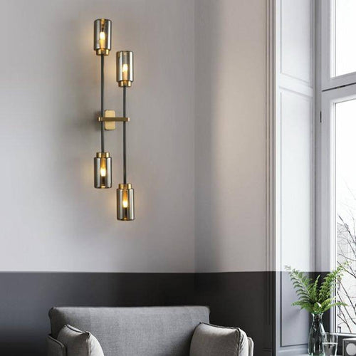 Applique murale design à LED avec abat-jour cylindre en verre Loft - vue 4 sur 6