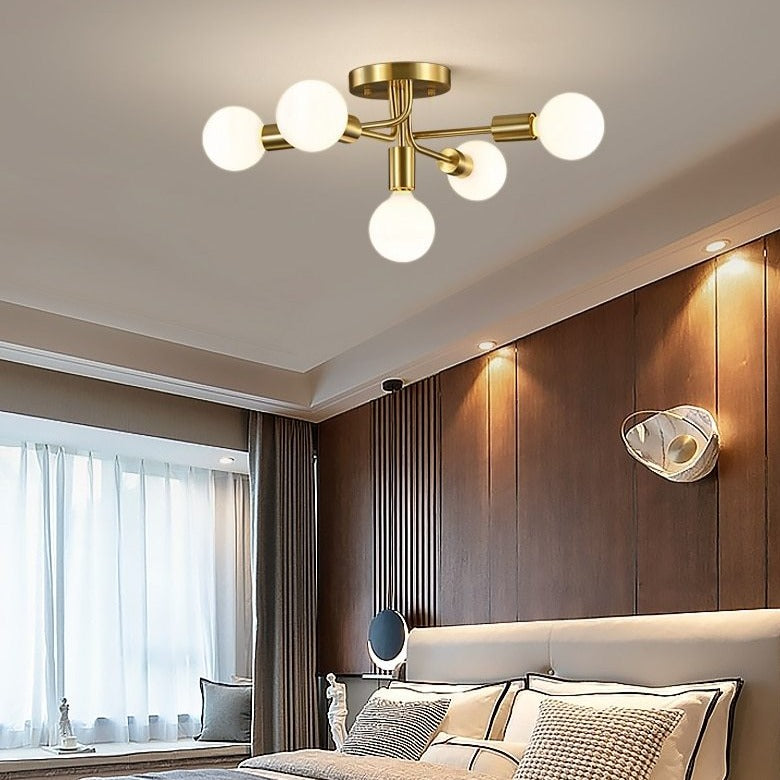 Modern ceiling lamp with 5 tangled metal arms Naiara
