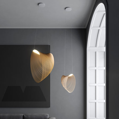 pendant light Scandinavian LED conch-shaped wooden Mahina