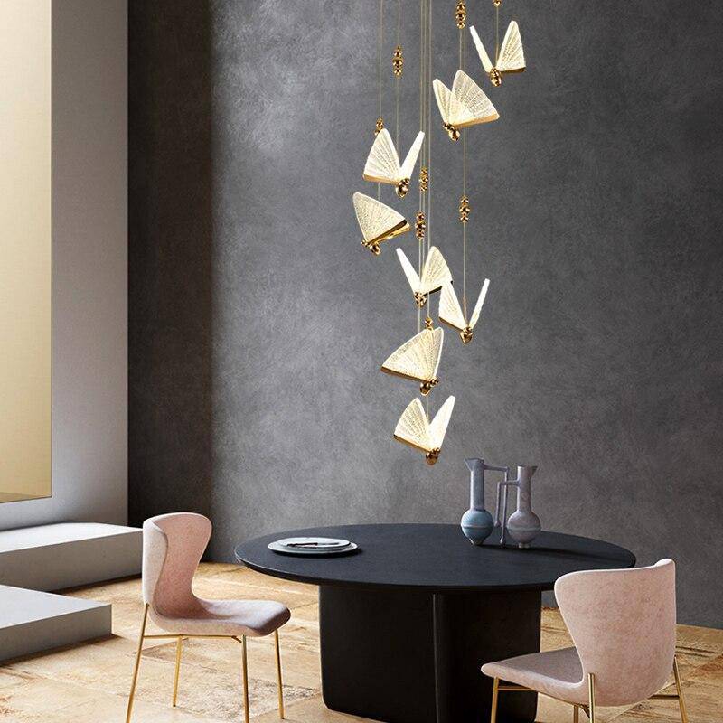 Suspension design à LED en verre style Butterfly - vue 5 sur 5