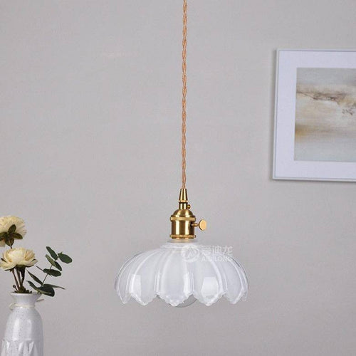 Suspension design à LED avec abat-jour en verre rétro Hôtel - vue 3 sur 2