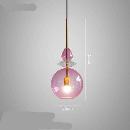 Suspension design à LED avec abat-jour en verre coloré style brossé Coffee