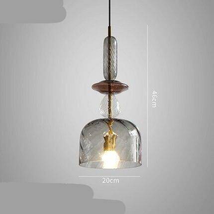 pendant light LED design with lampshade colored glass brushed style Coffee