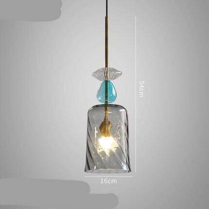 pendant light LED design with lampshade colored glass brushed style Coffee