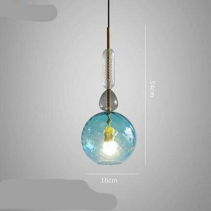 pendant light LED design with lampshade colored glass brushed style Coffee