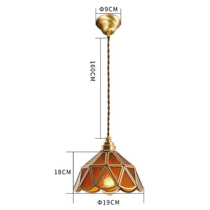 Suspension rétro à LED en verre et métal doré Glass