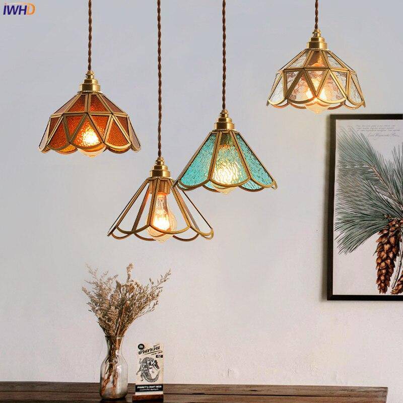 pendant light LED backlight in glass and gold metal Glass