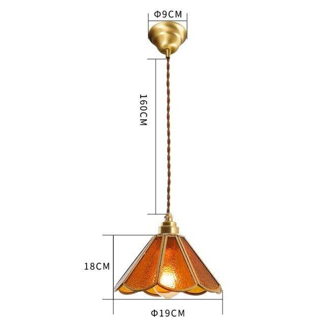 Suspension rétro à LED en verre et métal doré Glass