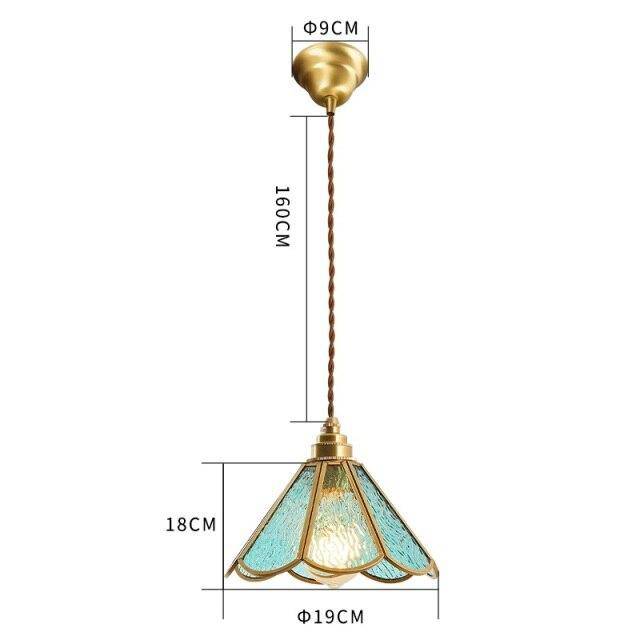 Suspension rétro à LED en verre et métal doré Glass