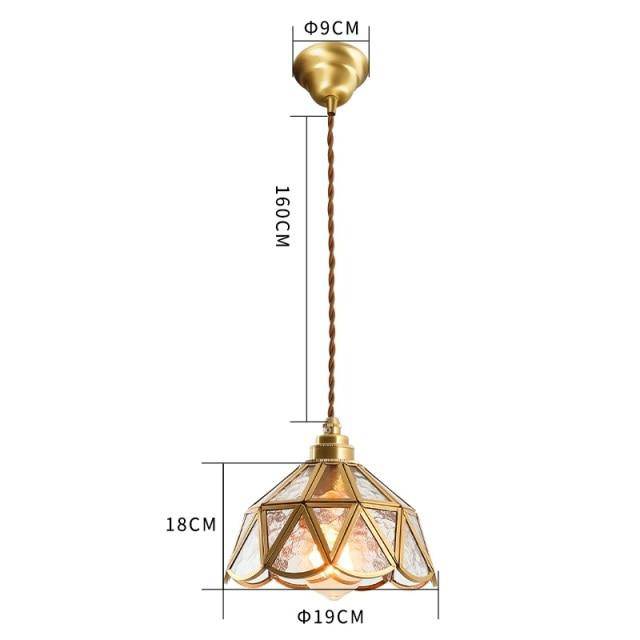 Suspension rétro à LED en verre et métal doré Glass - vue 10 sur 15