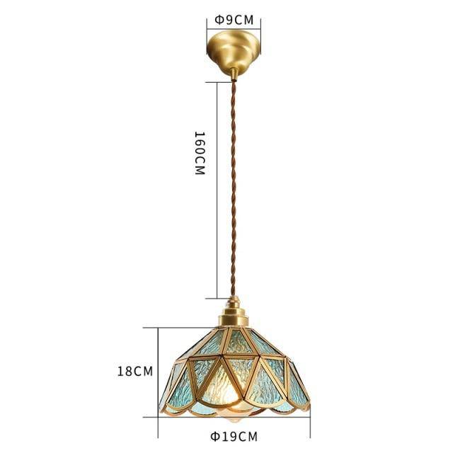 Suspension rétro à LED en verre et métal doré Glass