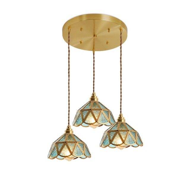 pendant light LED backlight in glass and gold metal Glass