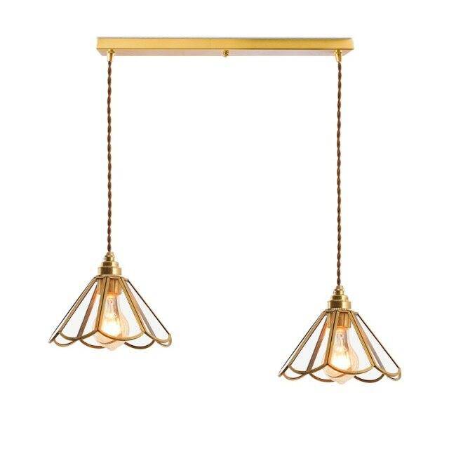 pendant light LED backlight in glass and gold metal Glass