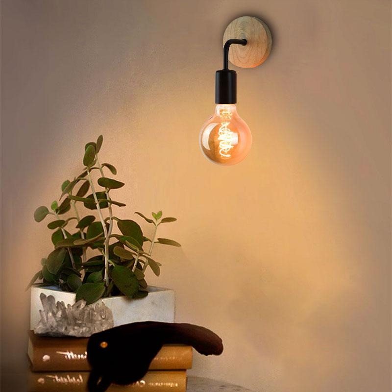 wall lamp industrial wood and metal wall Sicelia