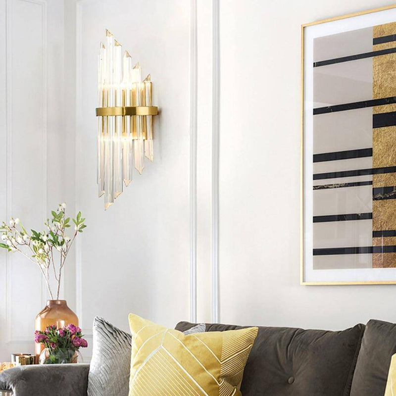 wall lamp Design LED gold wall with cascading crystal glass Luxury