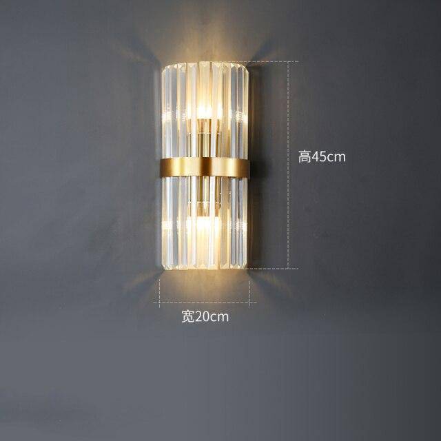 wall lamp Design LED gold wall with cascading crystal glass Luxury