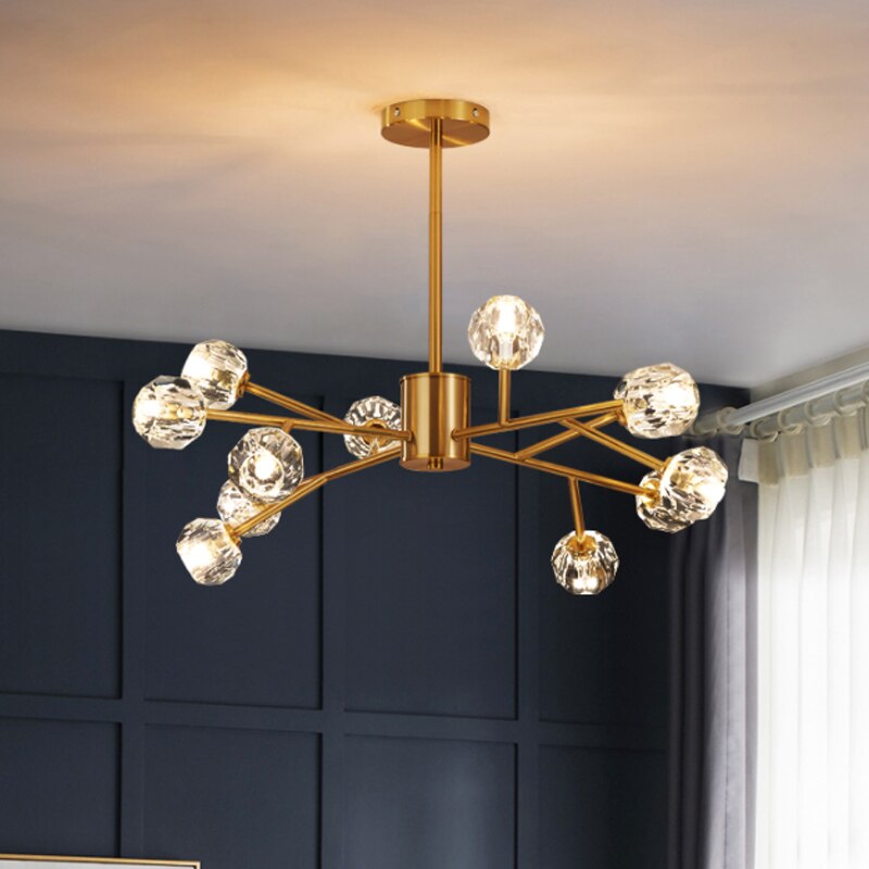 Lustre moderne LED avec lampes style diamant Blair