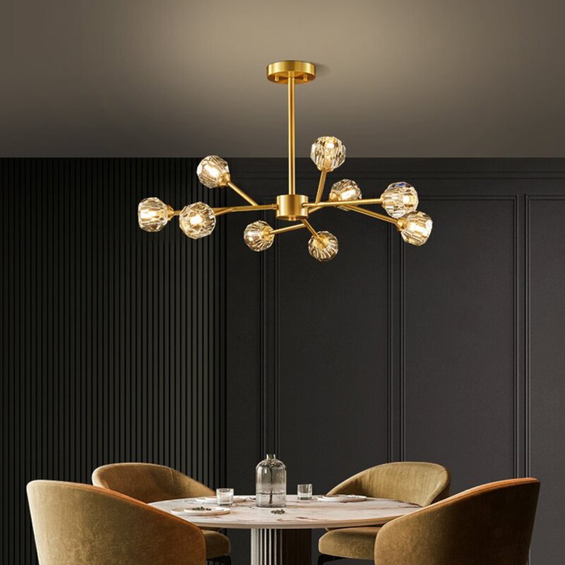 Lustre moderne LED avec lampes style diamant Blair