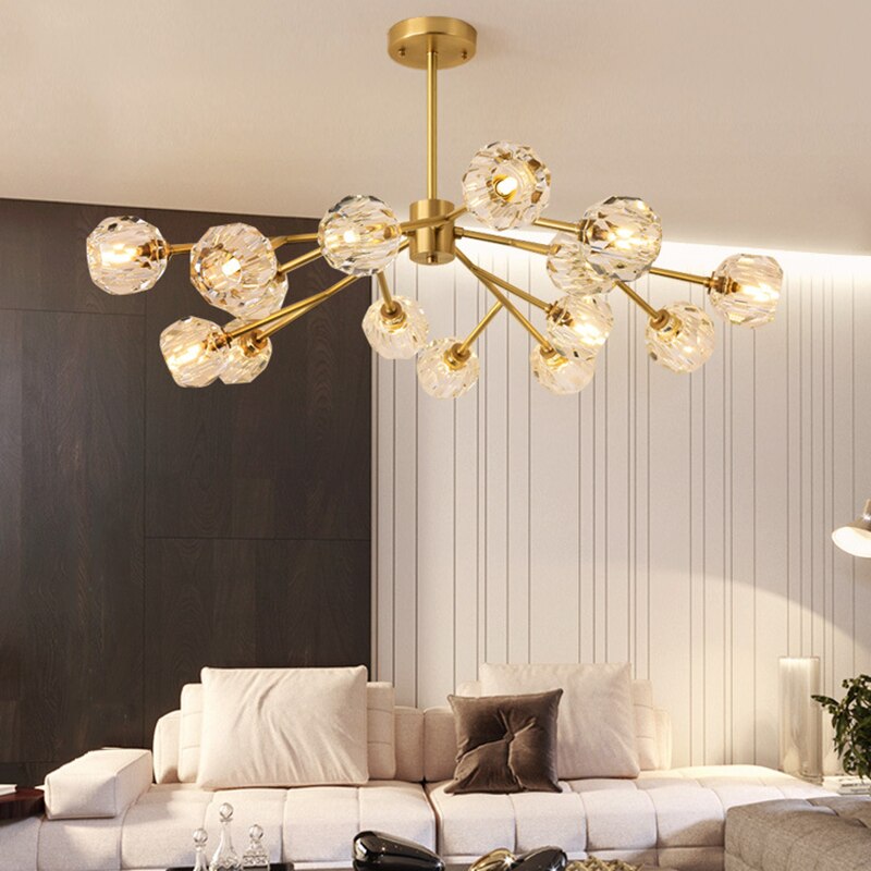 Lustre moderne LED avec lampes style diamant Blair