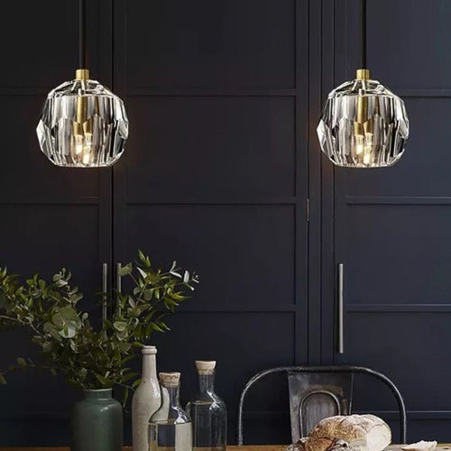 Suspension moderne LED avec abat-jour style diamant Blair - vue 2 sur 3