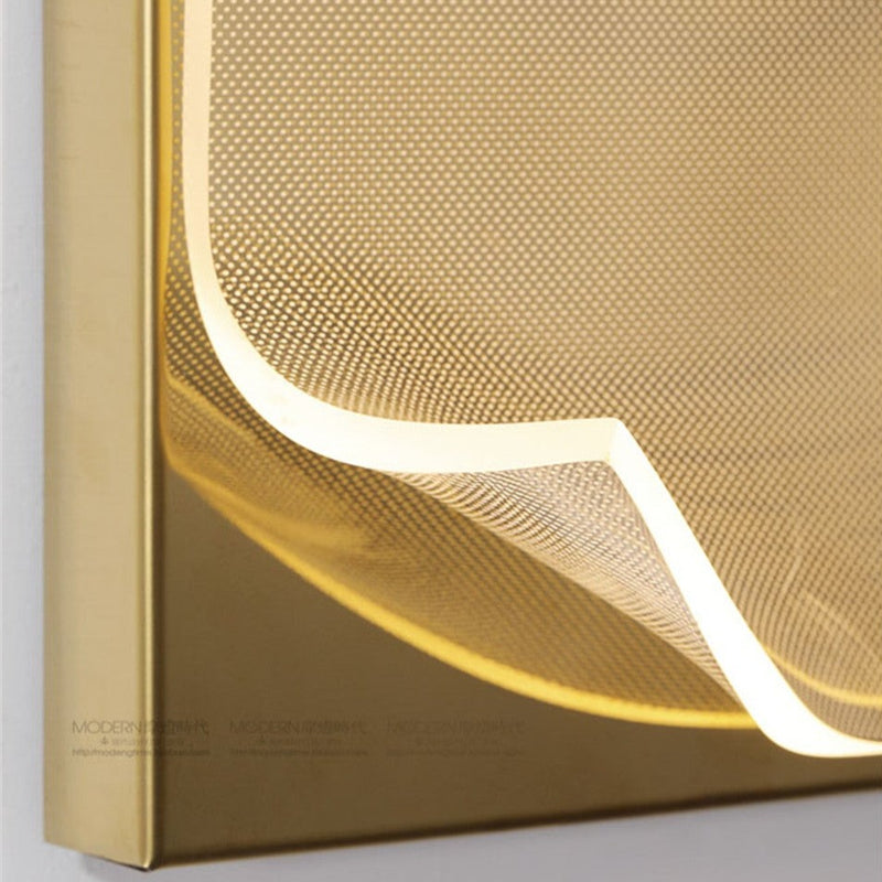 Lámpara de pared design rectangular en metal dorado Larry