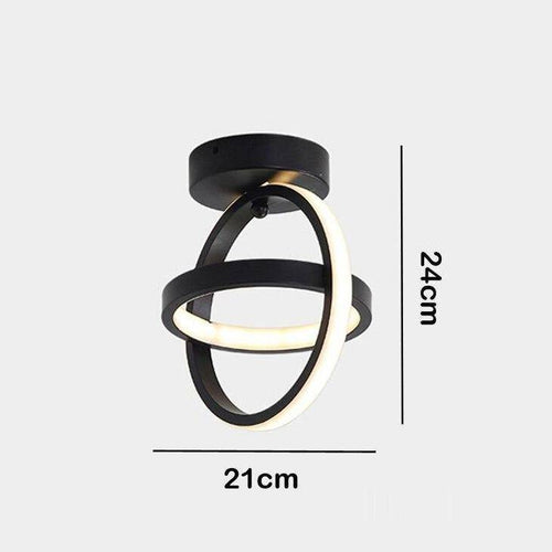 Plafonnier design à LED avec anneau en métal Balcony