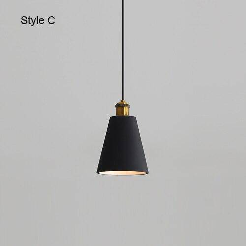 Lámpara de suspensión design LED de metal con pantalla Loft minimalista