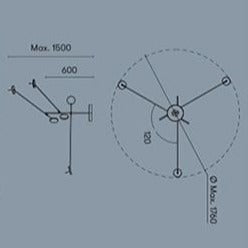 Araña design órbita de lujo en metal plateado Kaksa