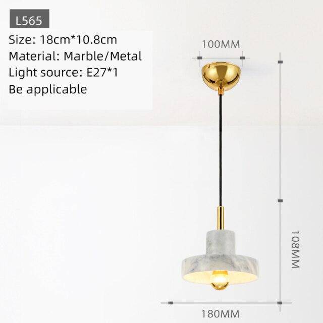 Lámpara de suspensión en mármol blanco con pantalla LED design