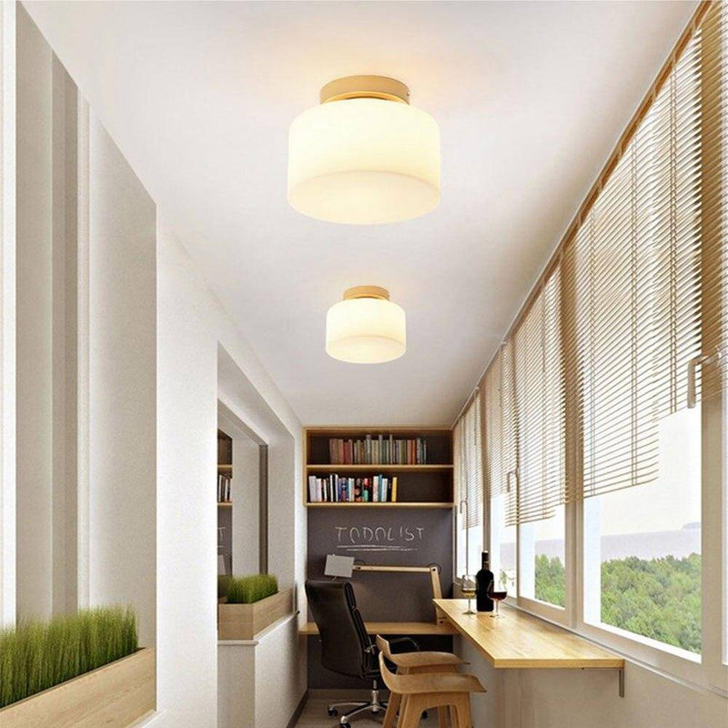 Plafonnier moderne à LED avec abat-jour en en verre Creative