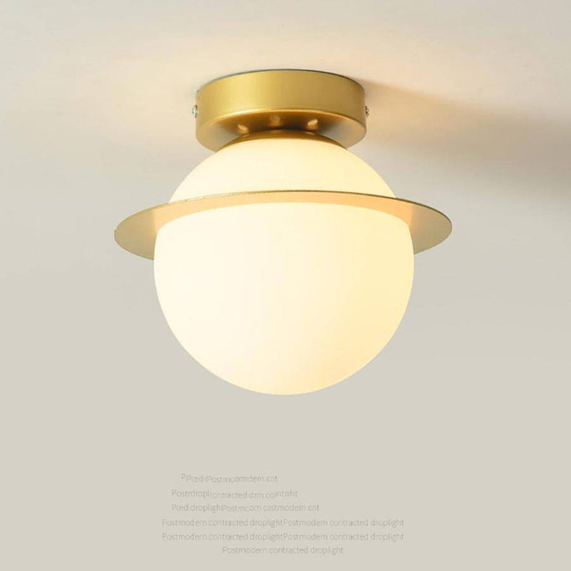 Plafonnier moderne à LED avec abat-jour en en verre Creative