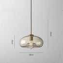 Suspension design à LED en verre ambré style Industriel