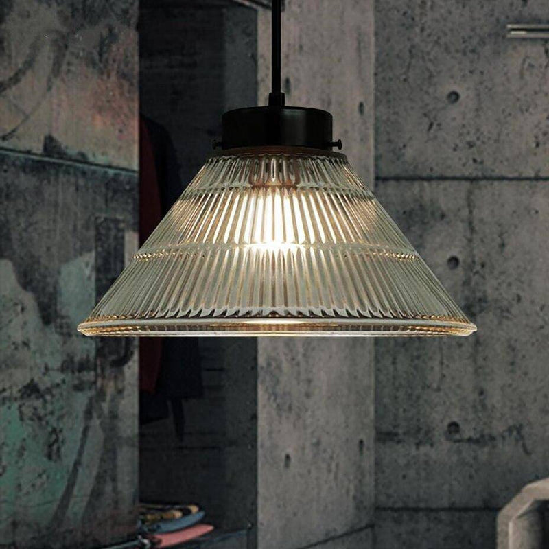 Lámpara de suspensión design Lámpara LED con pantalla de cristal estilo Industrial Loft