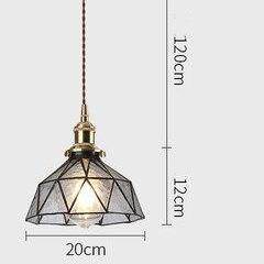 Suspension design à LED avec abat-jour en verre coloré rétro Loft - vue 11 sur 12